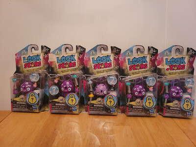 5 Hasbro Lock Stars Series 1 Surprise Purple Zombie Monster Lot Party Favors