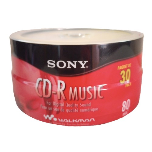 SONY CDR MUSIC 30 Pack FOR WALKMAN 80 MIN USE DISC RECORDABLE CD NEW