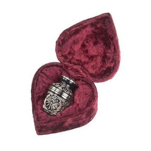 Set of Adult (202 cubic inch) & Keepsake (3 inch) Brass Funeral Cremation Urns - Picture 3 of 3
