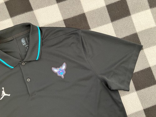 Charlotte Hornets Shirt Mens L Nike Dri Fit Jordan Jumpman Team Coach Issue NBA - Picture 11 of 14
