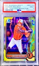 🔥⚾️ JACKSON HOLLIDAY Rookie PSA 9 2022 1st Bowman Chrome YELLOW Refractor /75