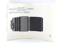 MINOLTA ROKKOR AND ROKKOR-X CAMERA LENSES DEPTH-OF-FIELD TABLE