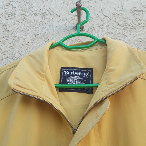 Vintage Burberrys Jacke Windbreaker Herren Zitrone Retro Herren gelber Mantel 90er Gr. 52 - Bild 5 von 12