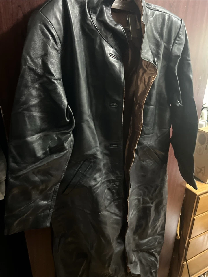 Women's Genuine Black Lambskin Real Leather Long Trench Coat Stylish Causal Coat - Image 2 of 4