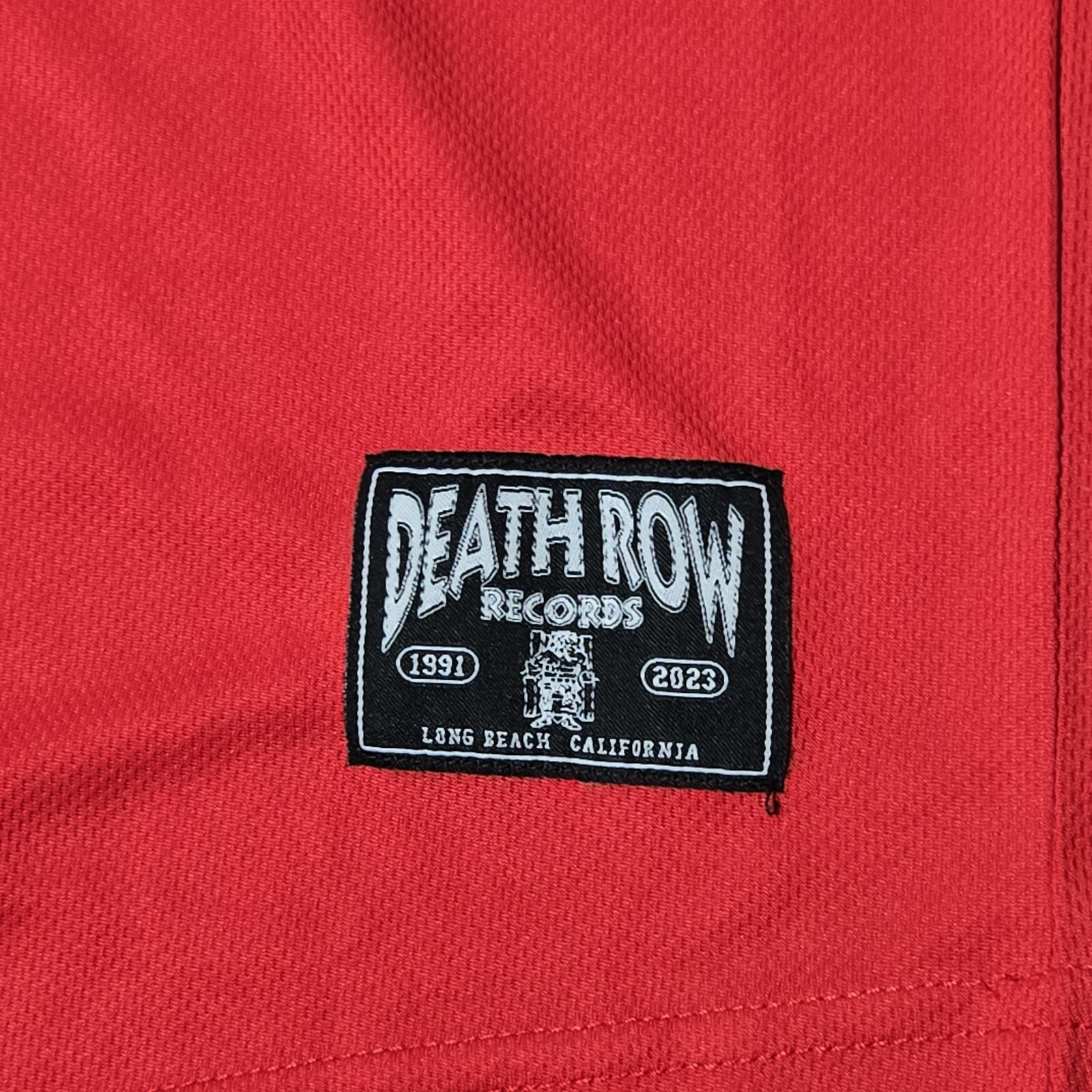 FILA Maglia da baseball nera Death Row Records maglia 4XL Snoop Dogg Y2K retrò 2Pac