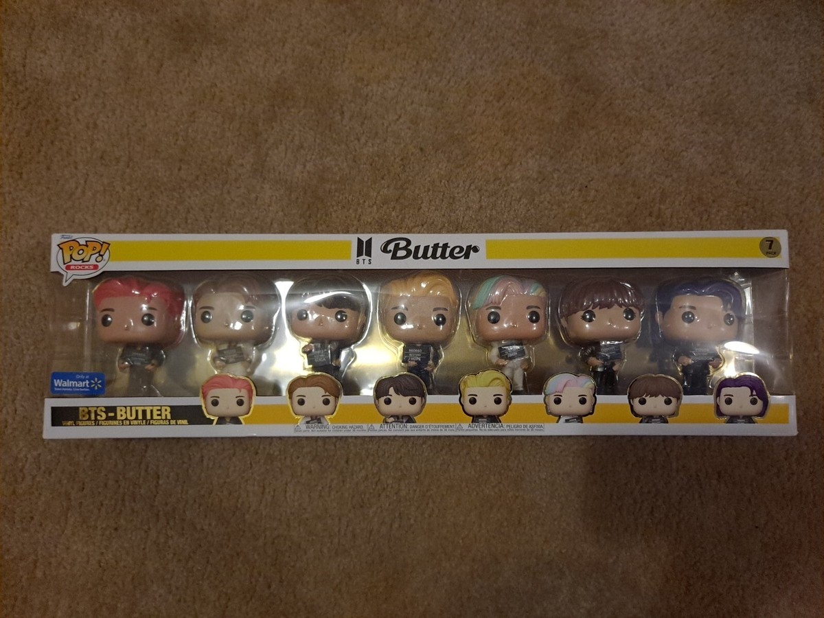 Funko Pop Rocks BTS Butter 7 Pack Walmart RM Jin Suga J-Hope Jimin
