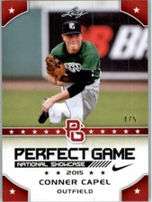 CONNER CAPEL 2015 Leaf Perfect Game NIKE All-American SHOWCASE RED Rookie #/5