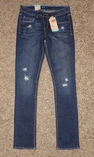 NEW NWT girls Levis Stretch Skinny Distressed Jeans SZ14 Adjustable Waist 38