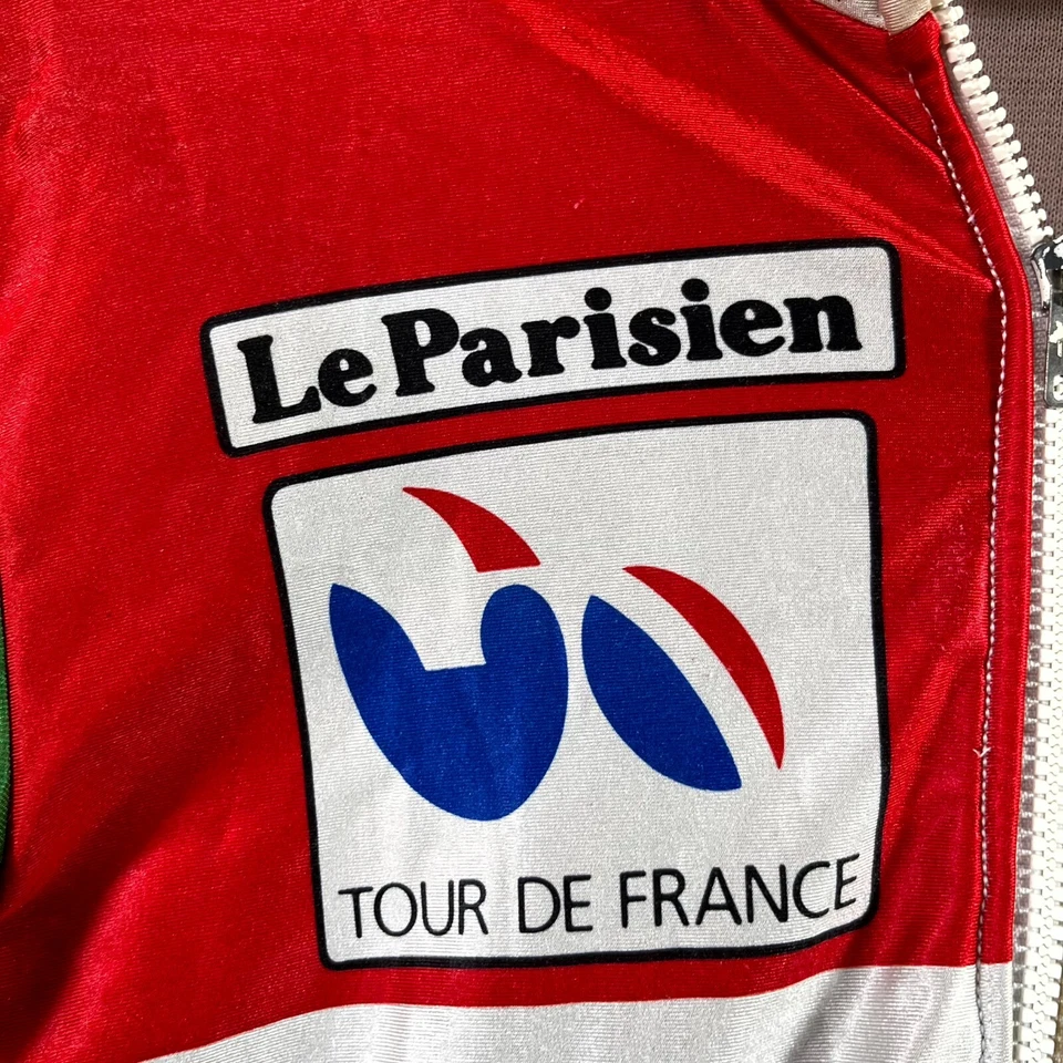 1980s Toshiba Le Parisien Tour De France Cycling Jersey Mens Medium Yellow White - Image 4 of 4