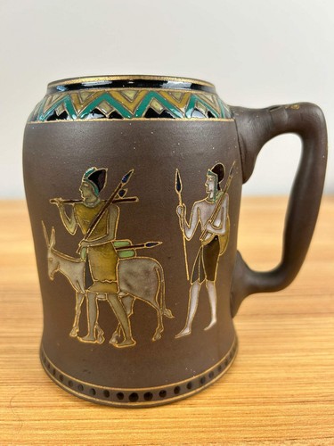 Antique Morimura Nippon Porcelain Pottery Egyptian Revival Pattern Mug Japan M - Picture 3 of 6