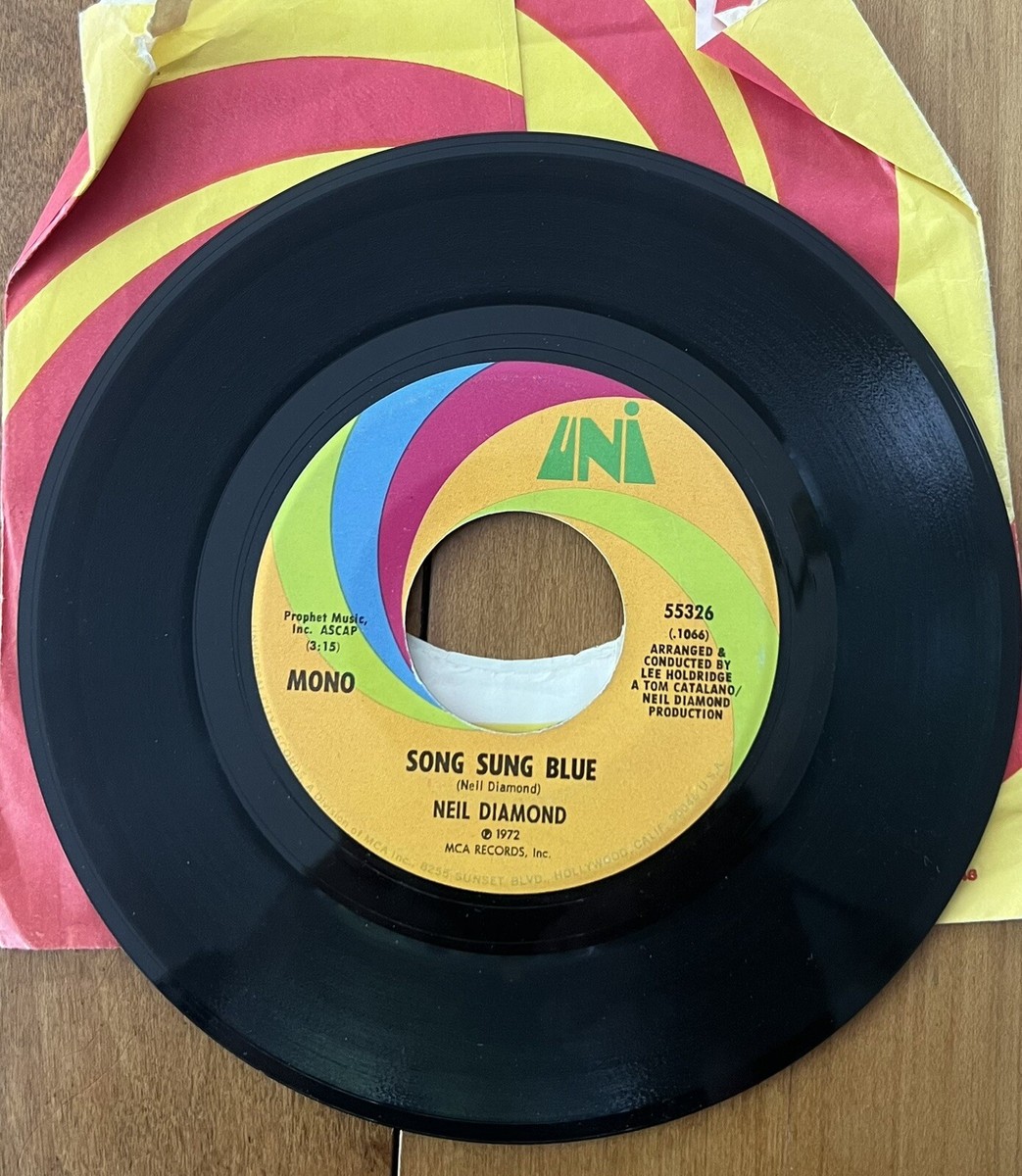 Neil Diamond Song Sung Blue 45 RPM 7