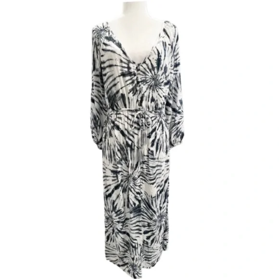 Lovestitch Women's Maxi Dress White with tie dye design Size Medium