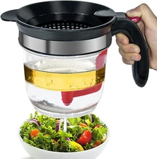 Vondior Fat Separator with Bottom Release For Cooking with Oil Strainer