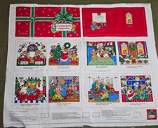 Cranston Print Works A Teddy Bear Christmas Storybook Cut And Sew Fabric Panel