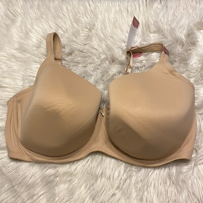 Cacique 46H Bra Tan Lightly Lined Balconette Underwire Back Closure Bow NEW 