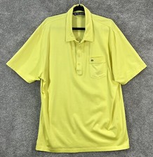  Travis Mathew Shirt Mens XXL Yellow Golf Polo Short Sleeve Pima Cotton Blend