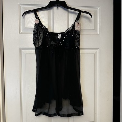 NWT SEXY SHEER 2 PC SLEEPWEAR CAMI TOP PANTIES SET Sleep Lingerie Size 1X