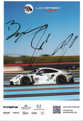 Winner 24h Spa, Preining, Bus, Feller, Porsche, Card 2, Original Signed