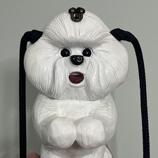 Bolso de Hombro Timmy Woods Beverly Hills Bichón Frise Madera de Acacia Minaudiere