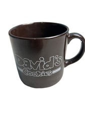 Vintage David's Cookies Promo Dark Brown Coffee Mug Made in USA 8 oz.