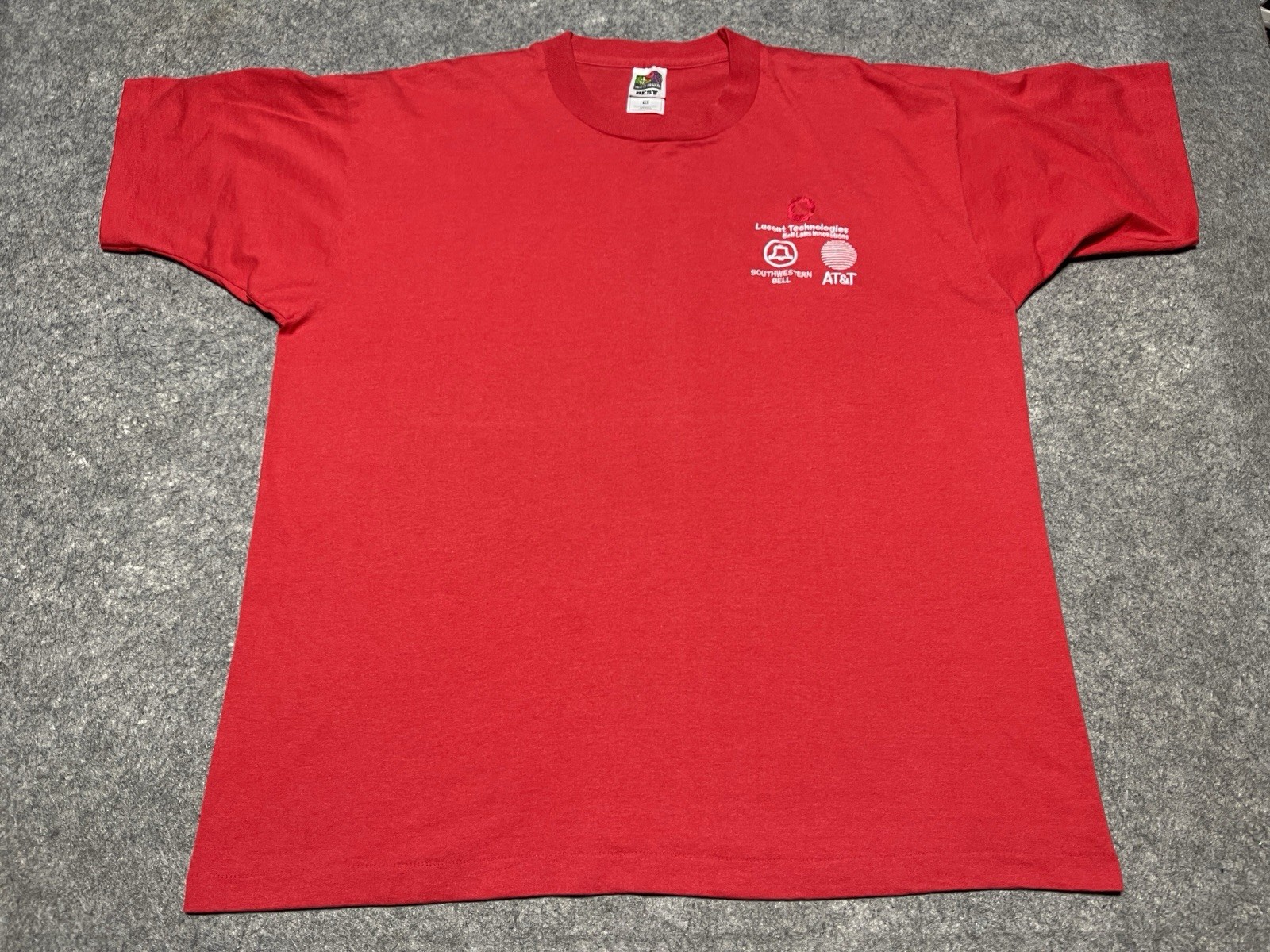LUCENT Technologies SWB At&T Employee VTG FOTL Red Single Stitch Shirt Bell Labs