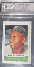 1960 Bazooka Chewing Gum HOF Roberto Bob Clemente Card #7 of 36 Graded 8 Novelty