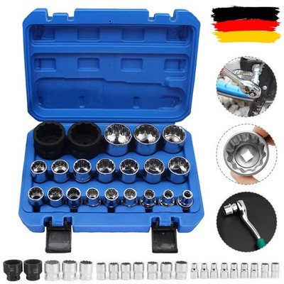 Steckschlüssel Satz 1/2 Werkzeug 8-36mm Vielzahn Nuss Nüsse Torx Zoll KFZ      .
