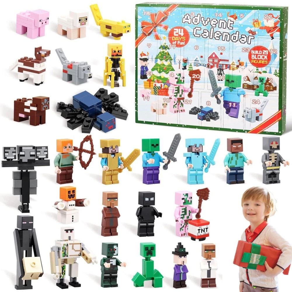 29 Pack Minecraft Building Blocks DIY Toy 24Days Countdown Xmas Advent Calendar