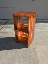 Vintage Rustic Primitive Country Farmhouse Handcrafted Wood Curio Shelf Table P4