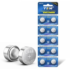 YKM 10 Pack LR44 Batteries AG13 L1154f A76 357/303 L1154 L1154c LR44h 1.5V...