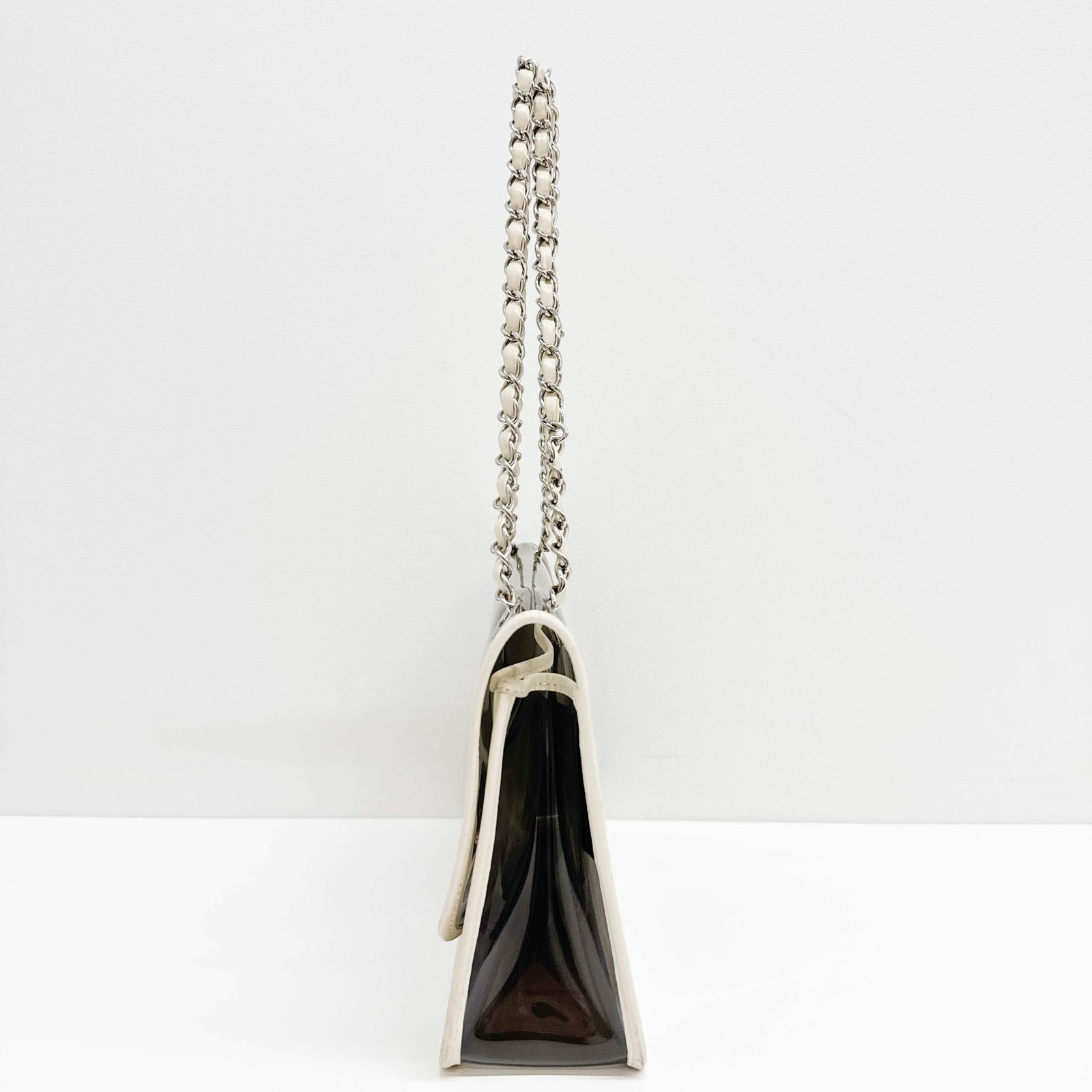 CHANEL Classic Flap Translucent Gray Plastic Shou… - image 4