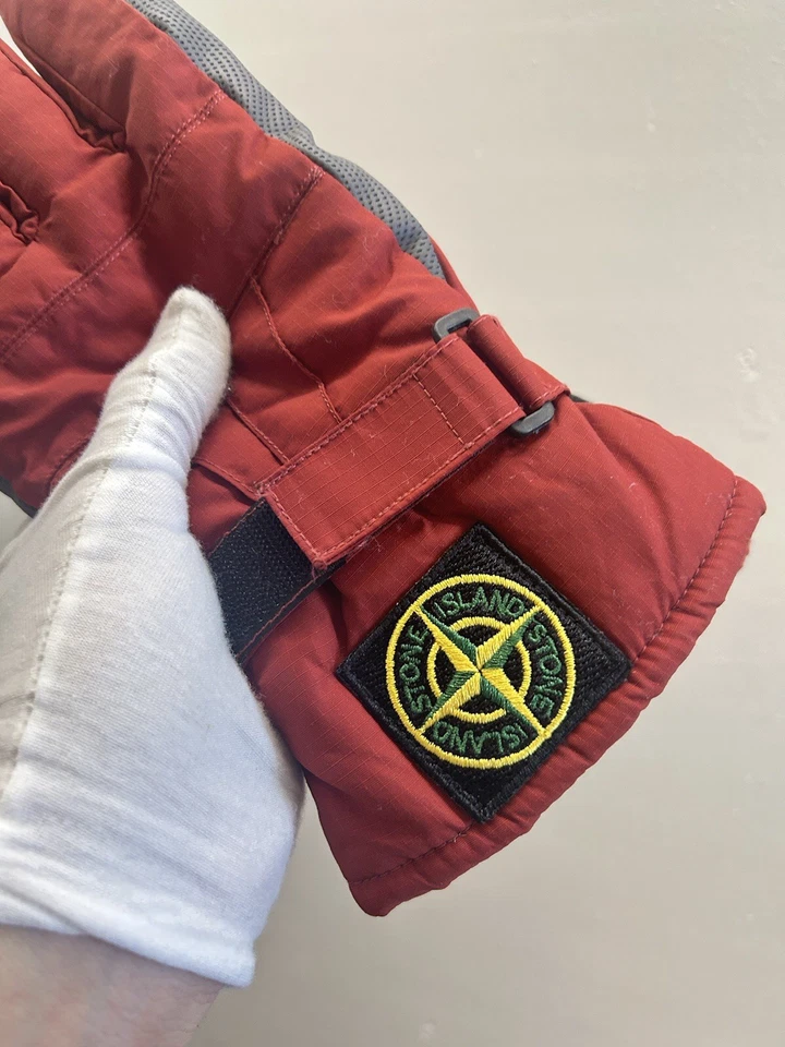 Stone Island Nylon Metal Guantes Invierno Snowboard Esquí Rojo Foto 3 de 4