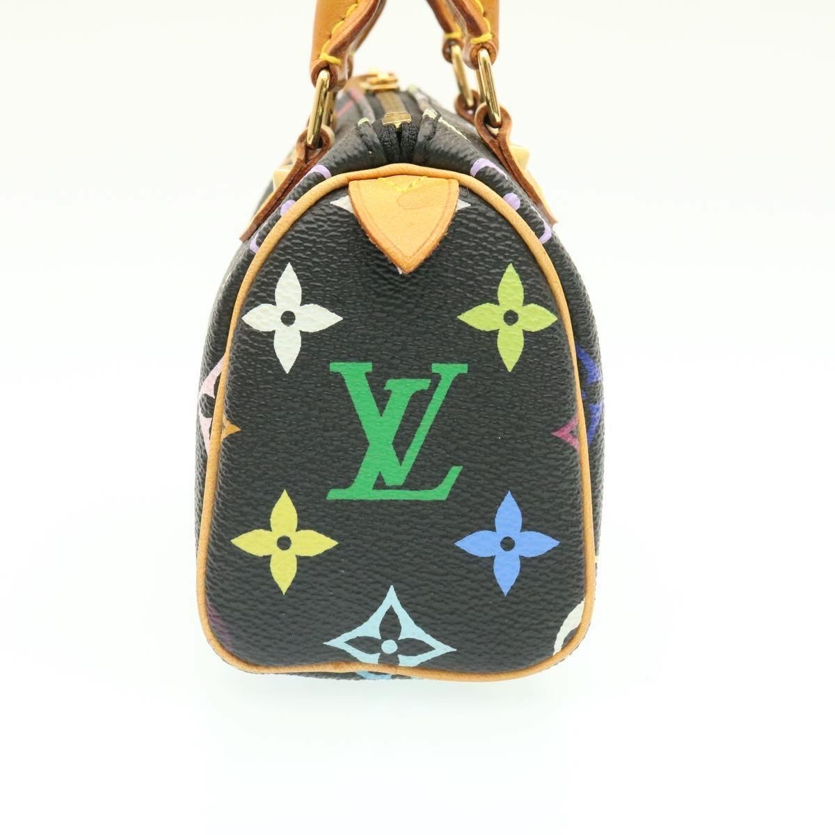 LOUIS VUITTON Monogram Multicolor Mini Speedy Hand Bag Black