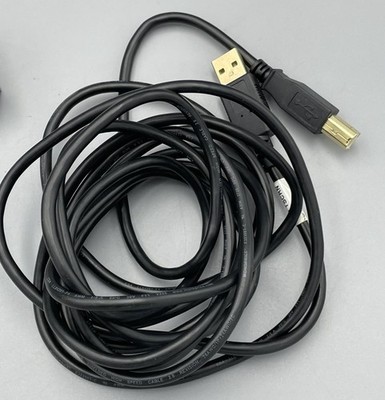 Monoprice USB-A to USB-B 2.0 Cable - 28/24AWG  Gold Plated  Black 9 ft
