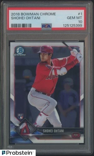 #2 2018 Bowman Chrome #1 Shohei Ohtani Batting Angels RC Rookie PSA 10 GEM MINT