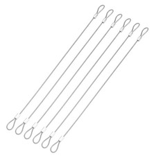 6 Pcs Security Cable Lock - Double Loop Cable (0.98 ft x 0.08 Inch), Silver