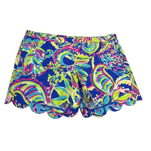Lilly Pulitzer Womens Shorts Magnolia Toucan Play Scalloped Hem Size 4 Tropical