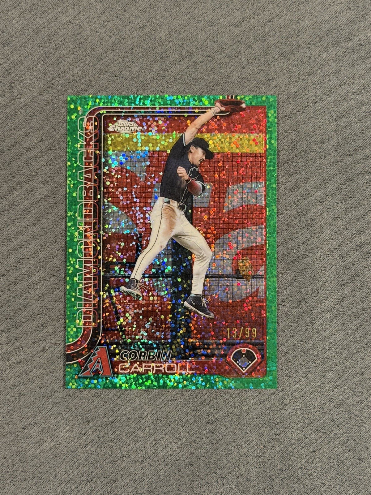 CORBIN CARROLL 2025 Topps Chrome Image Variation #268 SP Green Speckle /99