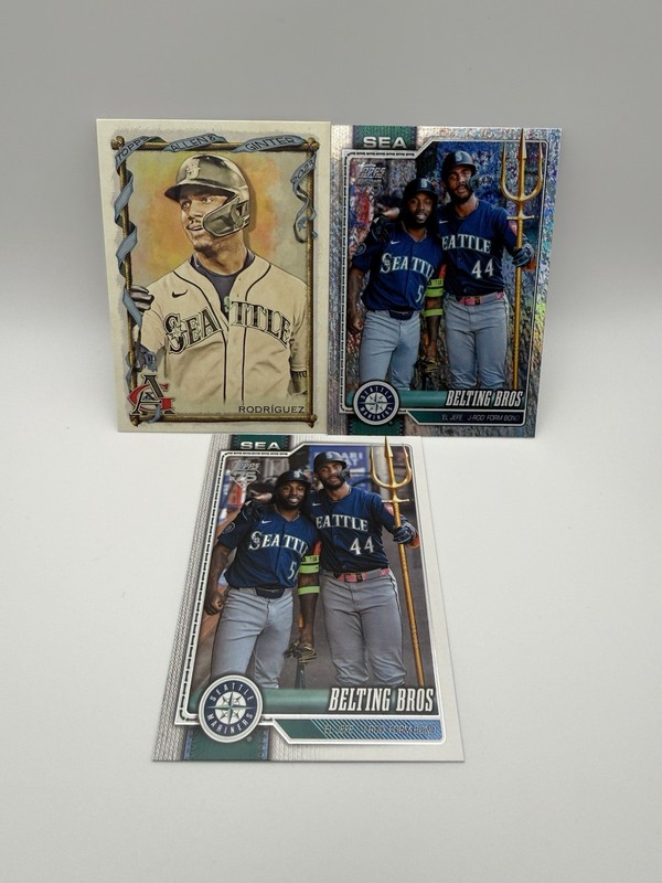 2025/26 Topps Mariners Julio Rodriguez 3-Card Lot: A&G Belting Bros Holo