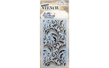 Stampers Anonymous 032 Tim Holtz Layered Flourish Stencil White 8 inch 125 x