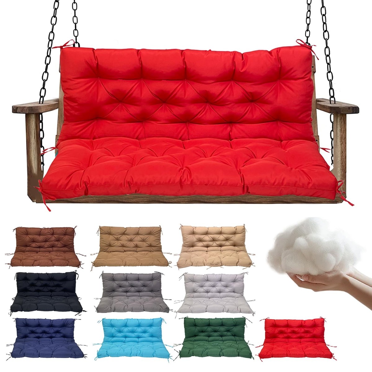 QLWYKJP Swing Replacement Cushions for Outdoor: 2-3 Seater