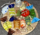 Vintage Lot Of 10 MURANO Art Glass Wrapped Candy Pieces Colorful Beautiful