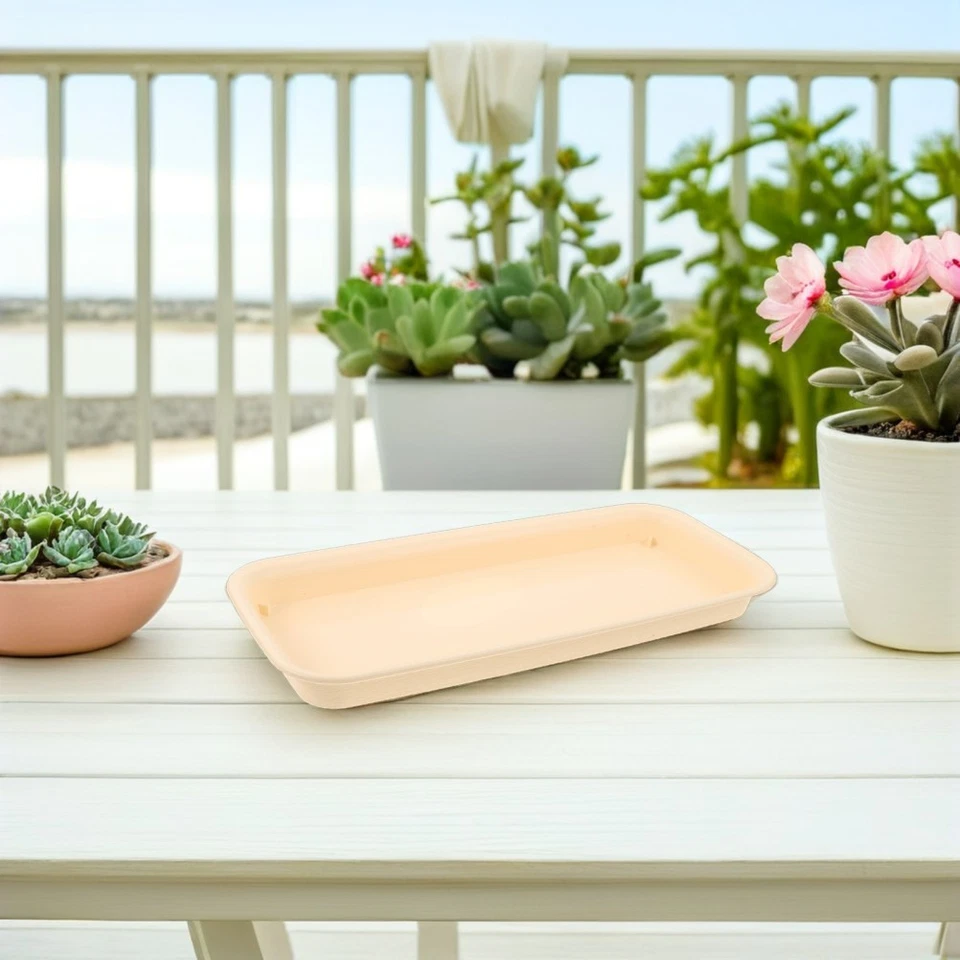  Rectangular Plastic Plant Saucer: 12in Heavy Duty Plant Drip Tray for Planters - Image 4 of 4