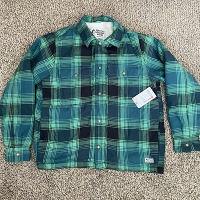 Marmot Mountain Works Ridgefield Sherpa Flannel Shirt Jacket Green