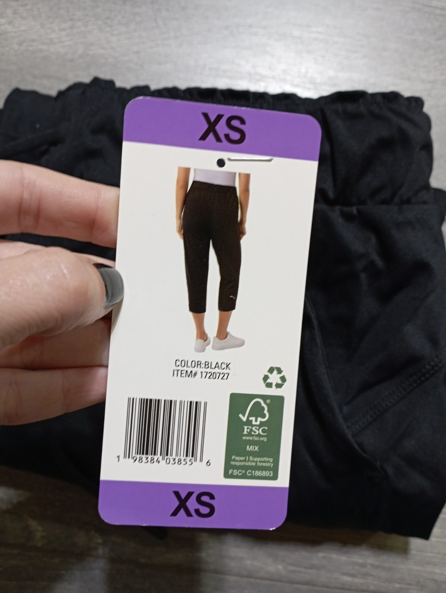 バイイー 32 Degrees Cool Capri Adult X-Small Black Drawstring Crop Pants