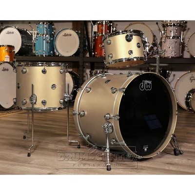 DW Performance 3pc Lacquer Drum Set 24x18/13x9/16x14 Hard Satin Gold Mist