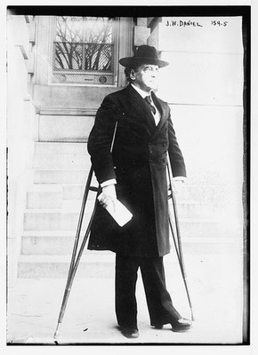 Photo:J.W. Daniel, on crutches