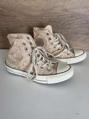 Converse Damen-Sneaker Limited Edition Gold Glitzer Schneeflocke hohe UK 4 Schuhe