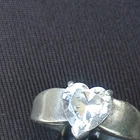 925 Sterling Silver Vintage C Z Heart Ring Size 6.25