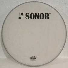 Sonor 18" Bass Drum Logo Head • 1980s Factory • Remo Coated White